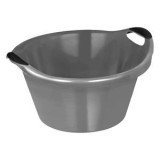 Lighean din Plastic cu M&acirc;nere, 15L, Argintiu, CMCLASS