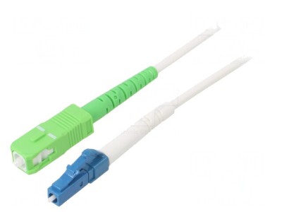 Patch Cord Fibră Optică OS2 LC/UPC-SC/APC 0.5m Alb foto
