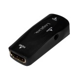 ADAPTOR video LOGILINK, HDMI (M) la VGA (M), rezolutie maxima Full HD (1920 x 1080) la 30 Hz, black, &quot;CV0108&quot; (timbru verde 0.08 lei)
