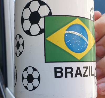 Cana Brazilia, Brazil, fotbal, Made in England, inaltime 9 cm, diametru 8 cm foto