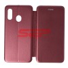 Husa Flip Cover Samsung Galaxy A20e, Protectie Completa, Tip Carte, Piele Ecologica, Interior Silicon, Culoare Wine
