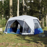 VidaXL Cort camping cu lumină LED pentru 10 persoane, albastru deschis