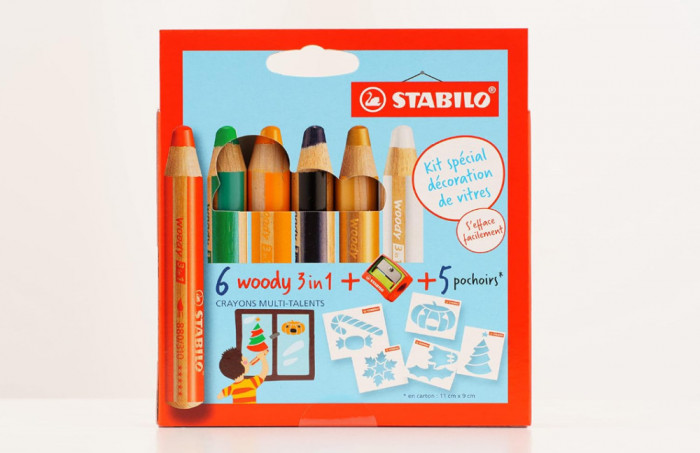 Set 6 creioane de colorat Stabilo Woody 3 in 1 pastel - SECOND