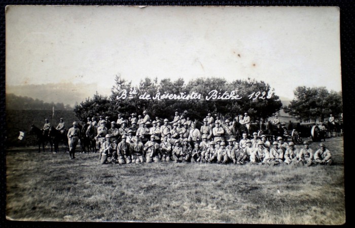P.286 CP FOTOGRAFIE FRANTA MILITARI SOLDATI ARTILERIE BITCHE 1928