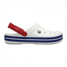 Saboti Crocs Crocband Alb - White/Blue Jean