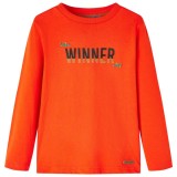 Tricou de copii cu m&acirc;neci lungi portocaliu aprins 104, vidaXL