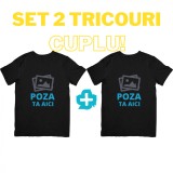 Cumpara ieftin Set 2 Tricouri Unisex cu Poza Personalizata , Cadou de Cuplu Inedit