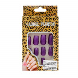 Cumpara ieftin Set 12 unghii false cu adeziv inclus, violete, Global Fashion
