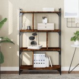 VidaXL Bibliotecă cu 4 niveluri, stejar fumuriu, 76x32x123 cm, lemn