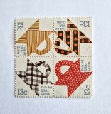 SUA Statele Unite ale bloc de 4 val. MNH 1978 timbru Arta Populara Quilts, Nestampilat