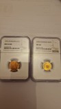LOT 2 monede gradate NGC - 1 leu 1995 + 2008 - MS64
