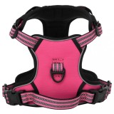 VidaXL Ham pentru c&acirc;ini cu dungi reflectorizante reglabil, roz, M