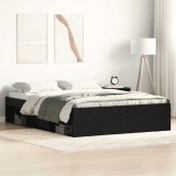 VidaXL Cadru pat fără saltea, stejar negru, 135x190 cm, lemn prelucrat
