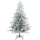 HOMCOM Pom de Crăciun &icirc;nzăpezit 150 cm cu Bază Metalică Pliabilă | Aosom Romania