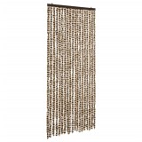 Cumpara ieftin Perdea pentru insecte, bej si maro, 56 x 185 cm, chenille