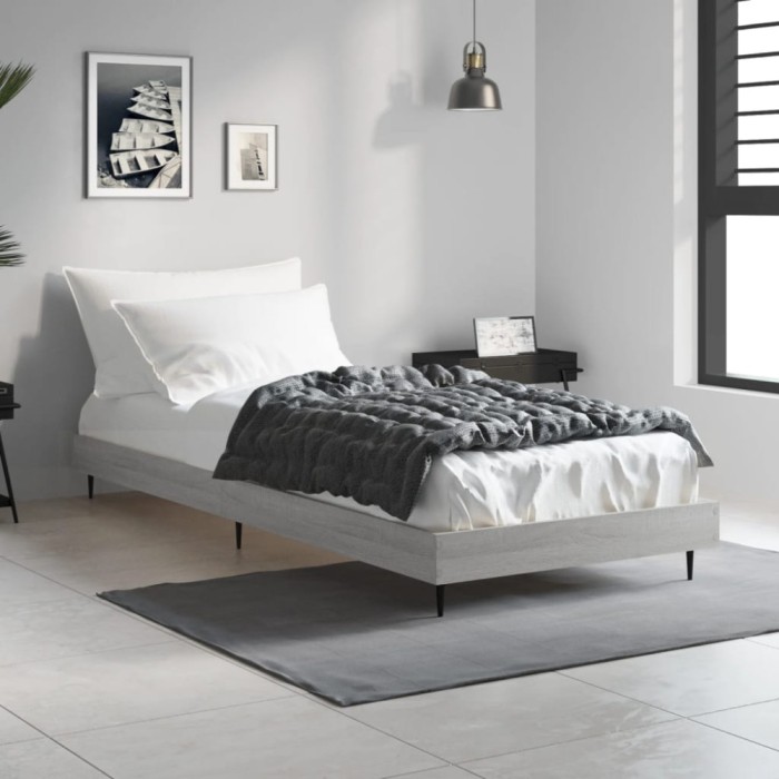 Gossi cadru de pat, gri sonoma, 75x190 cm, lemn prelucrat