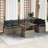 Cumpara ieftin Set de canapele pentru grădină 7 pcs Gri Rattan poli