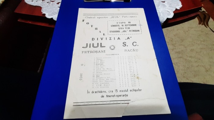 program Jiul - SC Bacau