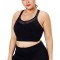 BRA220P-1 Bustiera sport neagra cu insertie de plasa - plus size