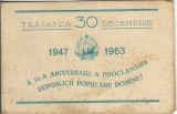 NI1149 Trăiască 30 decembrie 1947 - 1963, a 16-a aniversare a proclamării Republicii Populare Rom&icirc;ne! - felicitare IRTL Timișul din Lugoj