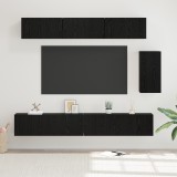 vidaXL Set comodă TV 6 pcs Stejar negru 100 x 30 x 30 cm Lemn compozit