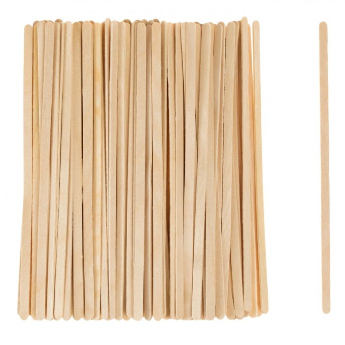 Set Bețișoare Lemn pentru Creații, Culoare Naturală, Dimensiuni 19x0.5 cm, 100 Bucăți