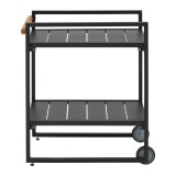 Cumpara ieftin Cărucior de servire Riccardo gri &icirc;nchis metal/polilemn, 78/75/25 cm