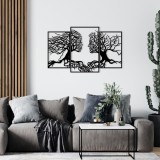 Cumpara ieftin Accesoriu decorativ de perete metalic Love Tree Negru 116x71 cm