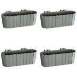 Set 4 jardiniere decorative cu suport de plastic, gri, 4.9 L, 38.3x21.2x13 cm, Boardee Hook