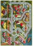 Cumpara ieftin Covor Camera Copii Model Drumulete 11296-130, Marime 80 x 150 cm, Multicolor, Inaltime Fir 9 mm, Antialergic, Polipropilena, Gradinita, Cresa, Loc de