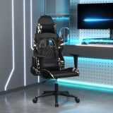 Scaun de gaming de masaj, negru și camuflaj, piele ecologică