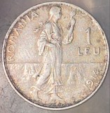 Moneda Argint Romania 1 Leu 1914 Hamburg - Colectionari Numismatica - Argint