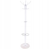 Cuier tip pom din metal cu baza de marmura, 14 agatatoare, 176cm, alb Household NewTrend