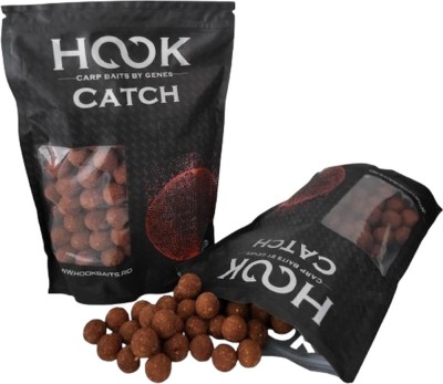 Boilies Semi Solubil HOOKBAITS Fishmeal Catch SS, Squid Strawberry, 24mm, 1kg foto