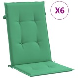 Cumpara ieftin Perne scaun cu spatar inalt, 6 buc., verde, 120x50x3 cm, textil