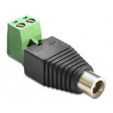 Adaptor DC 2.1 x 5.5 mm Mama la Bloc Terminal 2 pini, 2 parti, Delock 65423