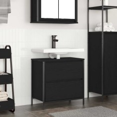 vidaXL Dulap pentru baie cu sertare Stejar negru 60x34,5x60 cm foto