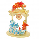 Statueta feng shui poarta dragonului cu crap 2021, Stonemania Bijou