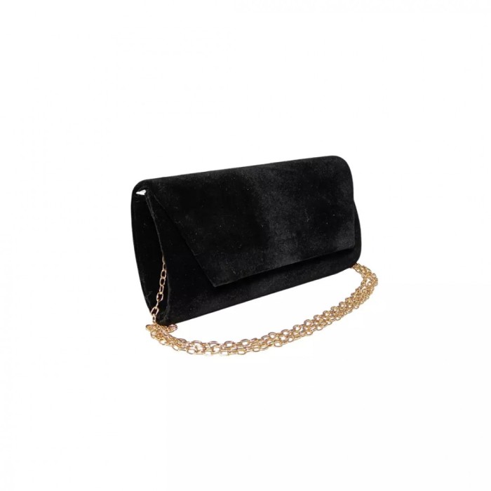 Geanta mica, plic pentru ocazii si petreceri, negru catifea, 20 x 10 cm, Magrot 20449