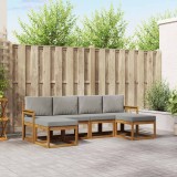 vidaXL Set de canapele de exterior 6 pcs Gri natural și deschis 3366769