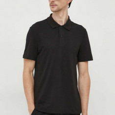 Lacoste tricou polo barbati, culoarea negru, neted