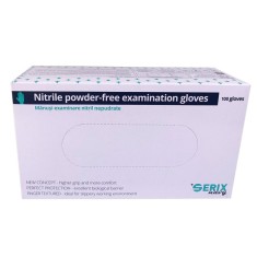 Cutie 100x Manusi Nitril, Serix, Medicale, de Unica Folosinta, Texturate, Nepudrate, Albastre, Marim