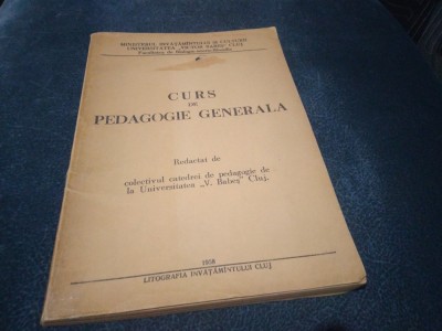 CURS DE PEDAGOGIE GENERALA 1958 FORMAT MARE foto