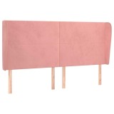 Cumpara ieftin Tablie de pat cu aripioare, roz, 203x23x118/128 cm, catifea