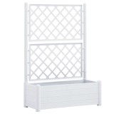 Cumpara ieftin Jardiniera de gradina cu spalier, alb, 100 x 43 x 142, PP