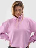 Hanorac de trening cu bumbac organic pentru femei - roz pudrat, 4F Sportswear