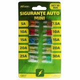 Set 10 sigurante auto mini RoGroup, 12V Automobile ProTravel