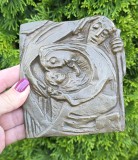 PLACHETA VINTAGE DIN BRONZ &bdquo;SFANTA FAMILIE&rdquo; DE JOSEPH KRAUTWALD, 1972