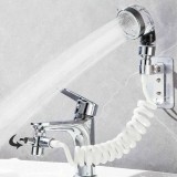 Extensie Dus Robinet Multifunctional, Furtun Flexibil 150cm, Ideal Spalat Vase/Par/Copii, Adaptor Inclus, ABS Cromat Argintiu