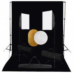 Set studio foto cu lumini softbox, fundal si reflector foto